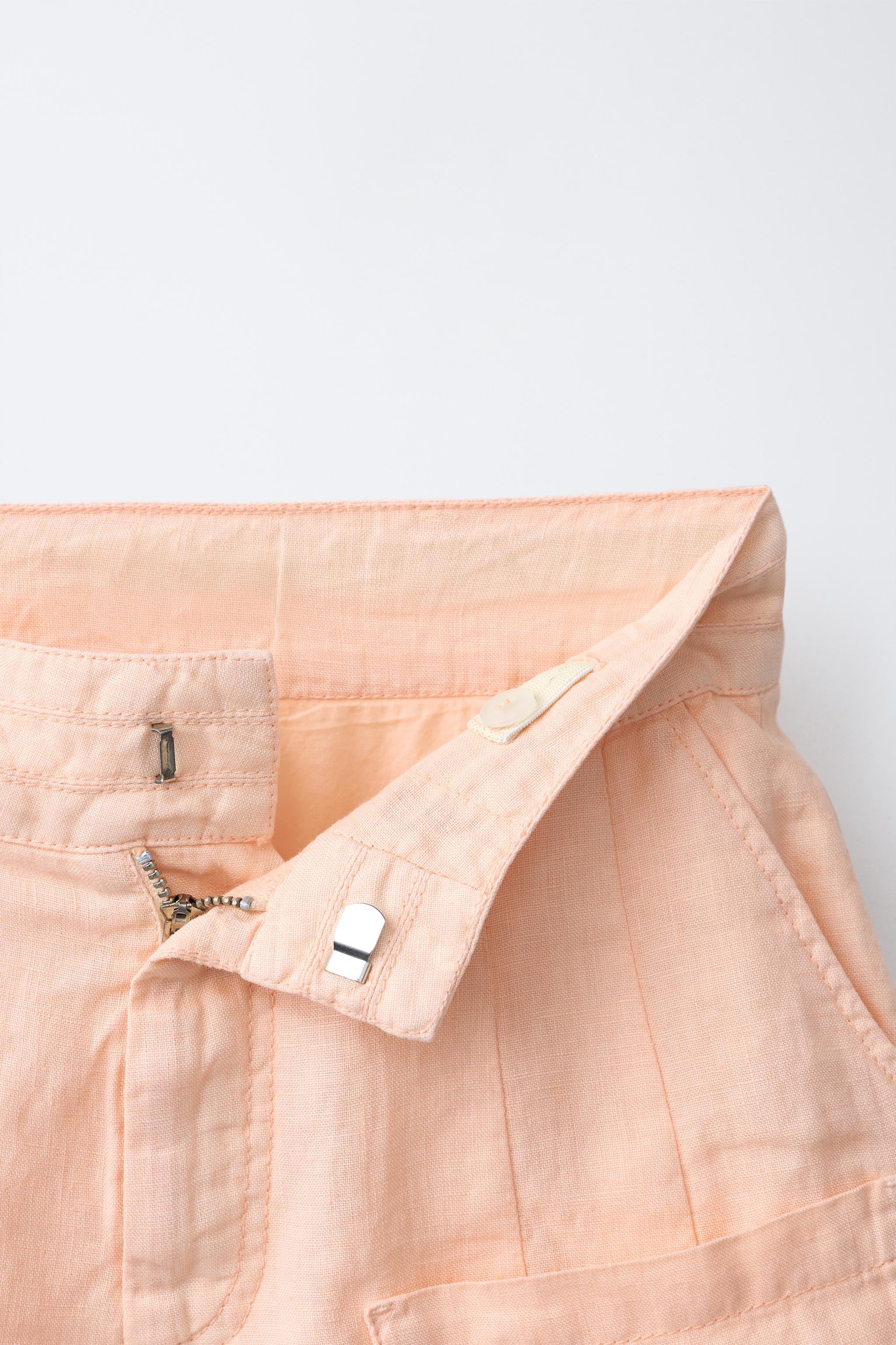 100% LINEN POCKET SHORTS